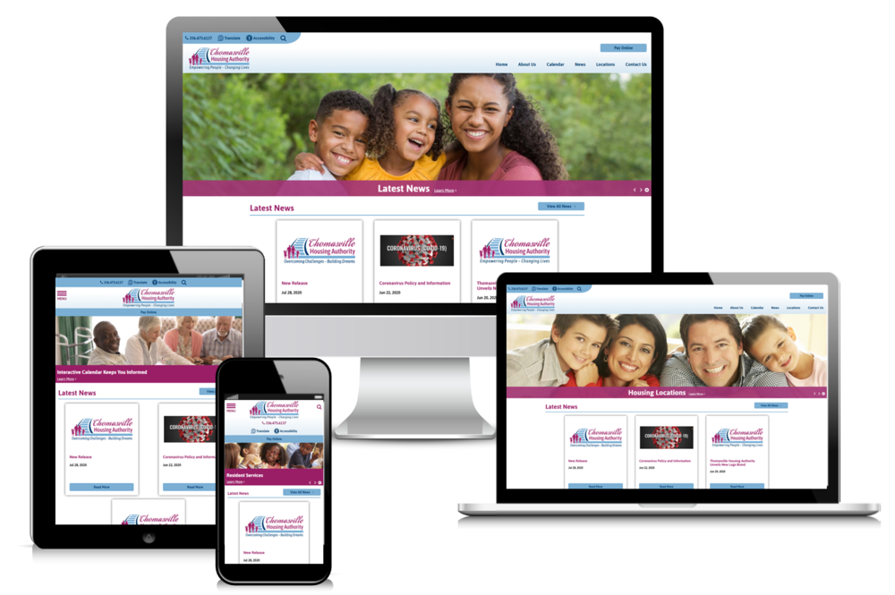 Thomasville website on multiple screens