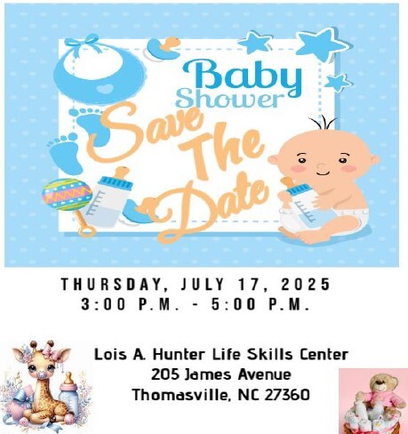 Save the Date Community Baby Shower Flyer.