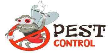 pest control. A sick bug holding a white flag.