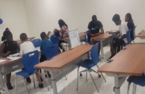 Students at the tutoring event.
