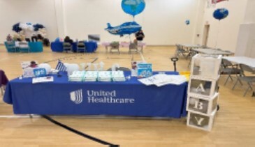 United Healthcare table at the Community Baby Shower.