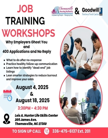 Goodwill Job Training Workshop flyer. All information on this flyer is listed above.