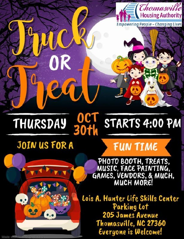 Trunk or Treat flyer. All information as listed below.