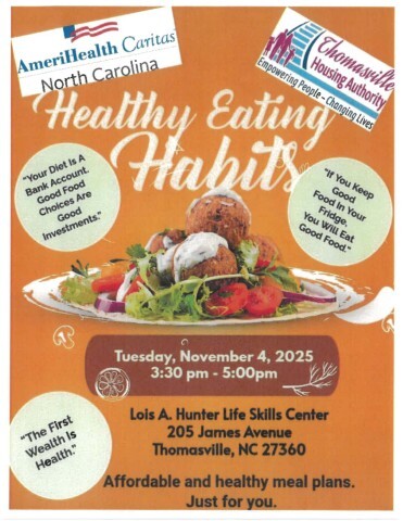 Healthy Eating Habits flyer the information on the flyer is in the text above. 