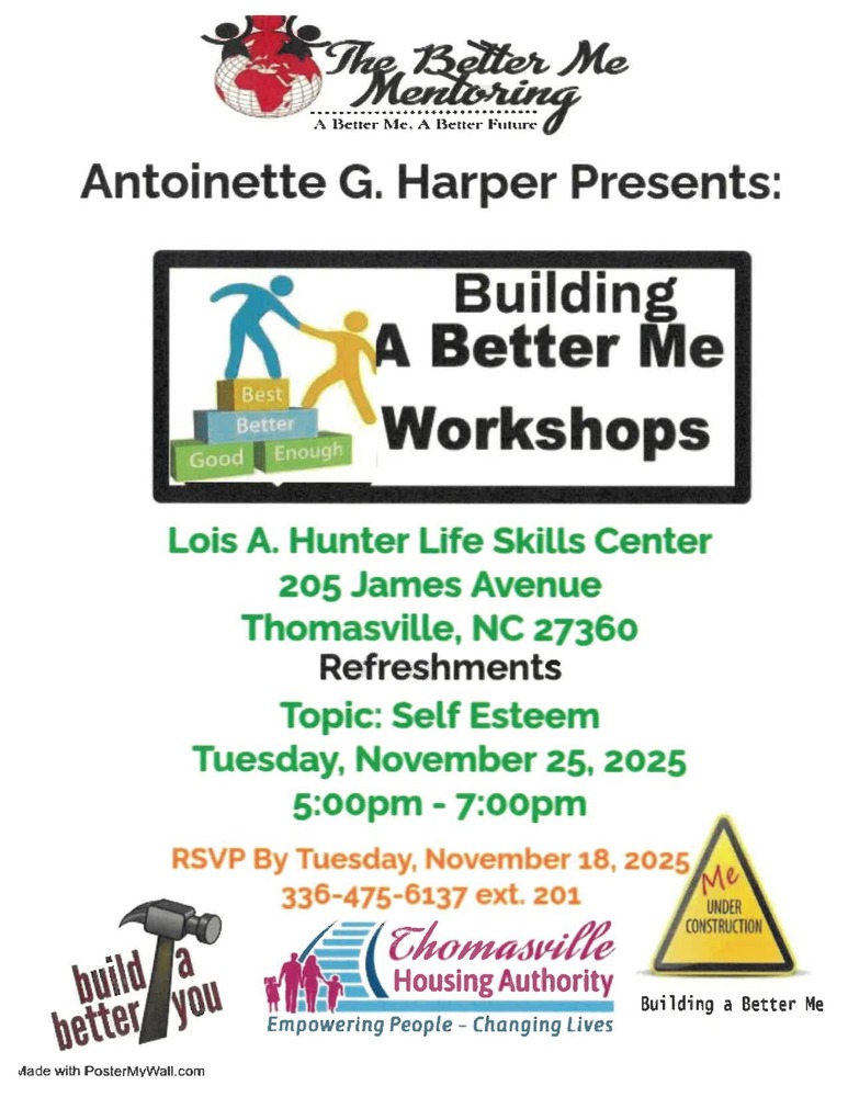 Building a Better Me Flyer, the information on this flyer is in the text above. 