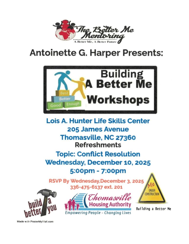 Building a Better Me Flyer, the information on the flyer is in the text above. 