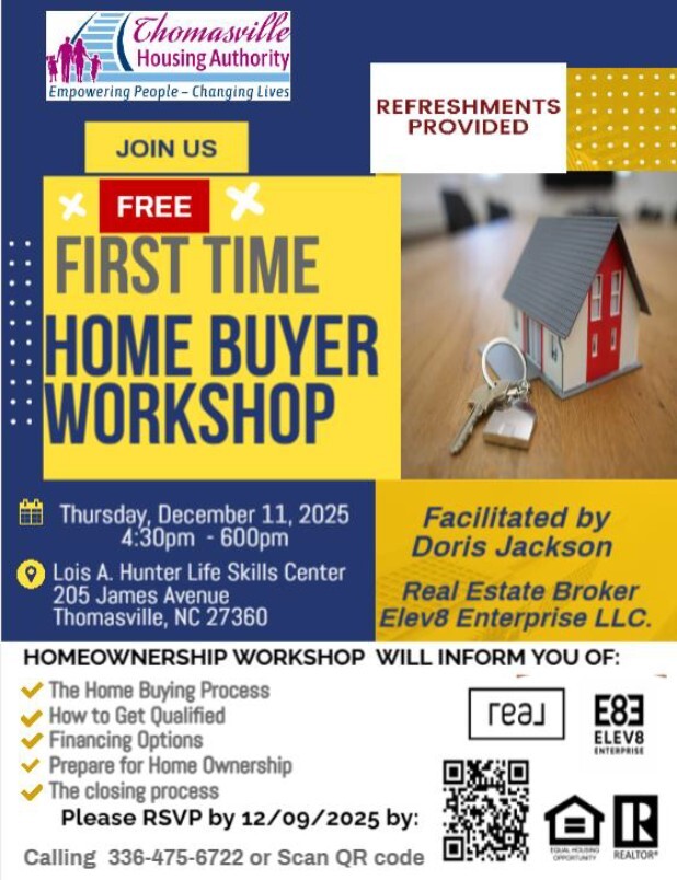 First Time Homebuyer flyer. All information as listed below.