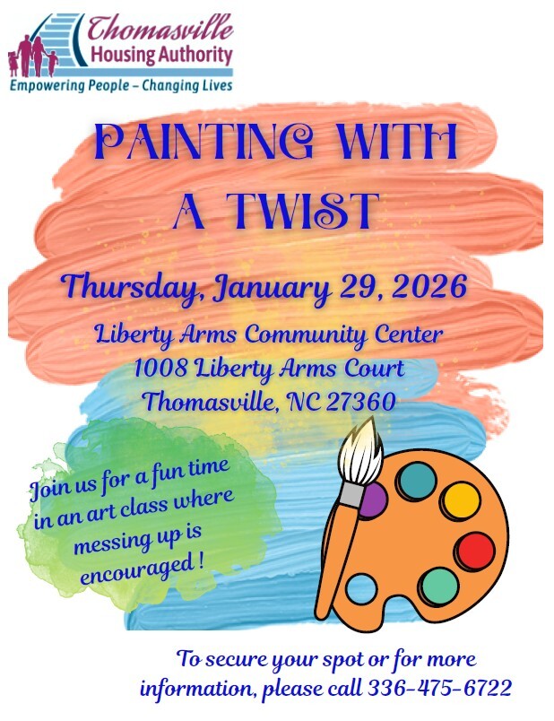 Painting with a twist flyer. All information as listed below.