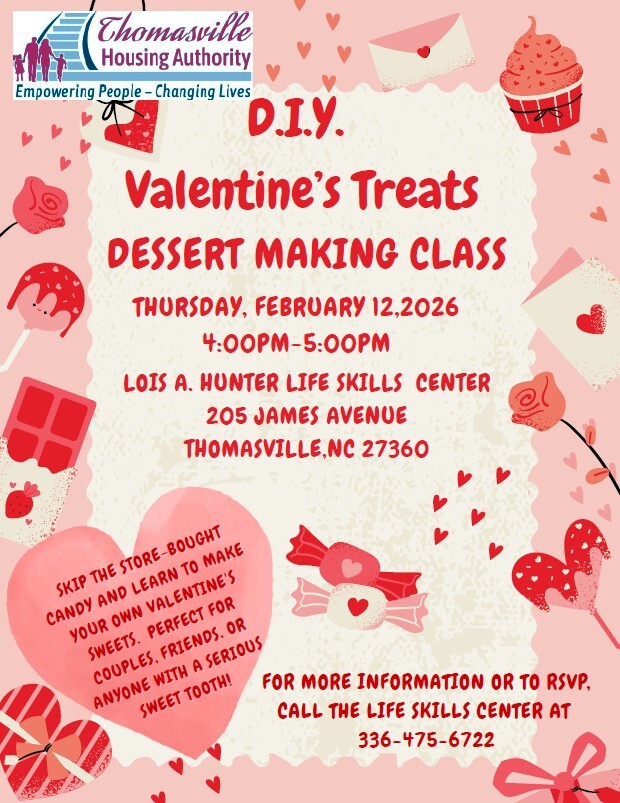 D.I.Y. Valentine's Treats flyer. All information as listed below.