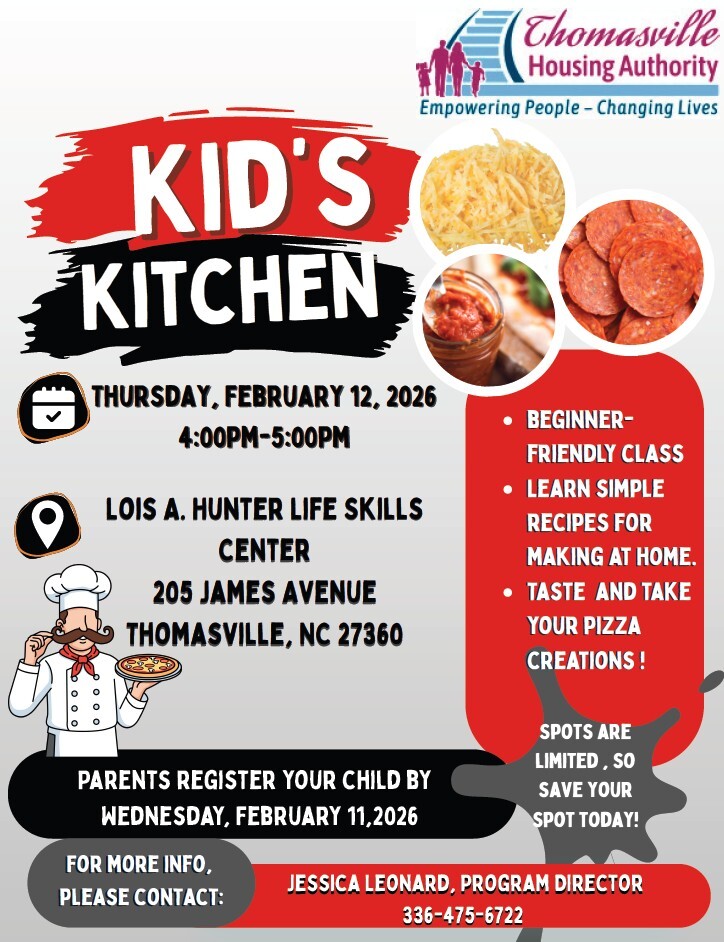 Kids Kitchen flyer. All information as listed below.
