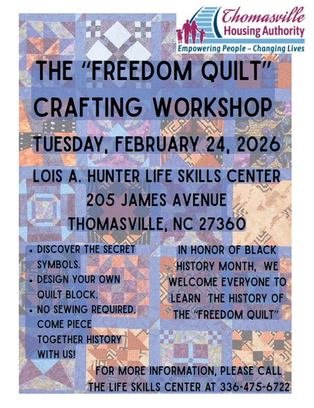 Freedom quilt flyer. All information as listed below.