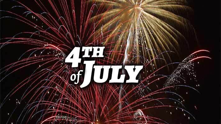 4th of July. Fireworks exploding in the sky.