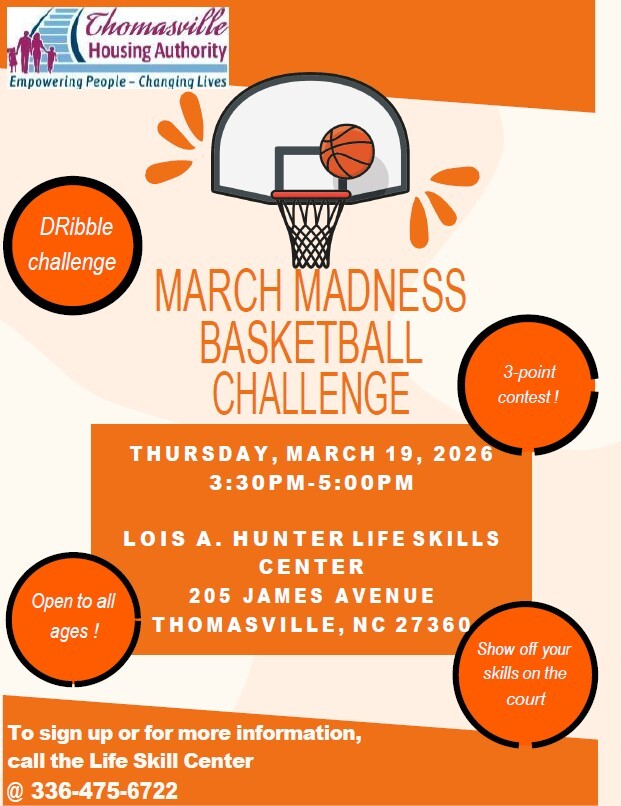 March Madness Challenge flyer. All information as listed below.