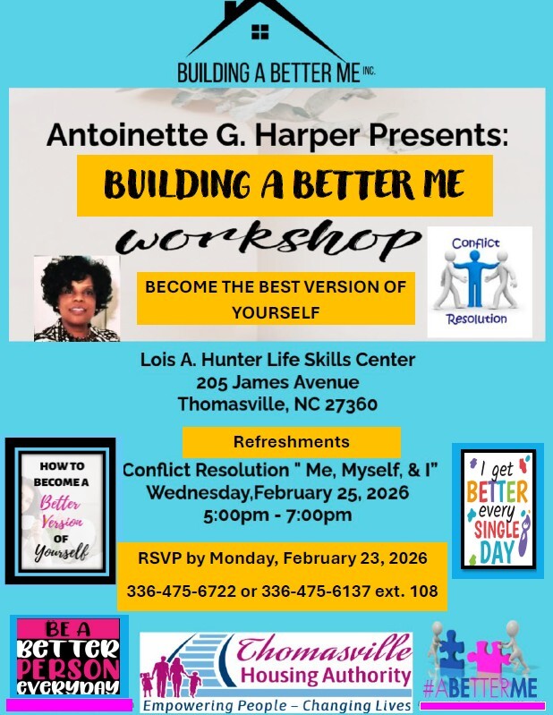 Building a Better Me flyer. All information as listed below.