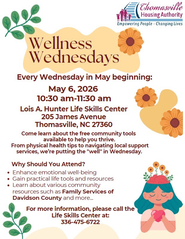 Wellness Wednesdays flyer. All information as listed above.
