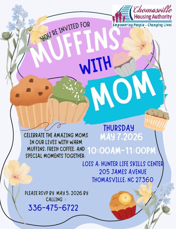 Muffins with Mom flyer. All information as listed below.