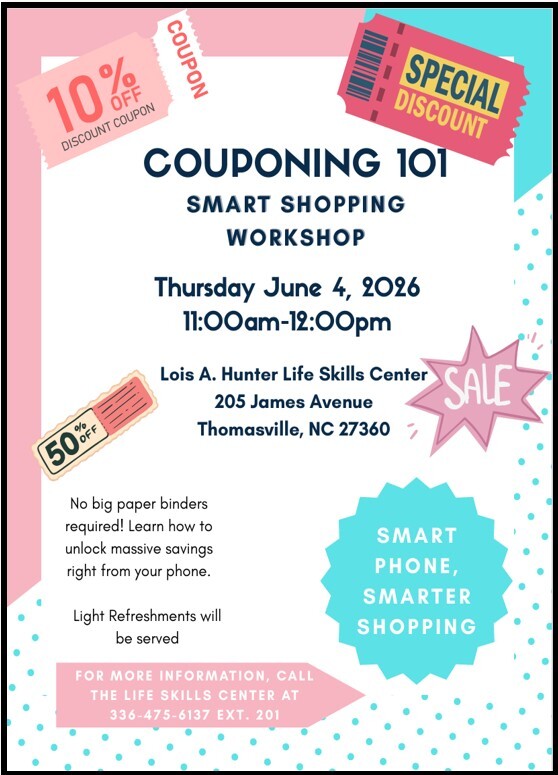 Couponing 101 flyer. All information as listed below.