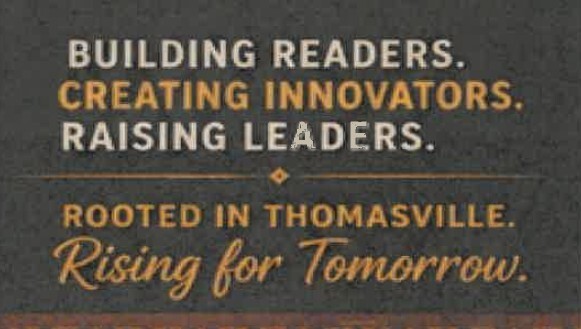 Building Readers. Creating Innovators. Raising Leaders. Rooted in Thomasville. Rising for Tomorrow.
