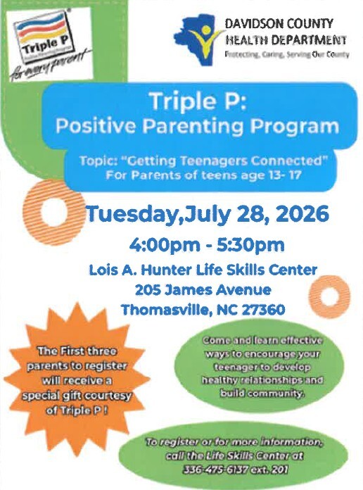 Triple P flyer. All information as listed below.