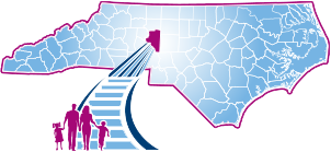 Map showing the location of Thomasville in North Carolina